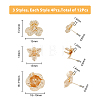 12Pcs 3 Style Brass Stud Earring Findings KK-FH0004-86-2