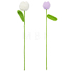 Fingerinspire 2Pcs 2 Colors Cotton Knitting Artificial Flower AJEW-FG0001-91-1