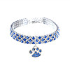 Adjustable 3-Row Brass Crystal Rhinestone Cup Chain Pet Collars ANIM-PW0004-19A-05-1