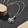 304 Stainless Steel Crystal Rhinestone Clover Pendant Necklaces for Women NJEW-Z056-03P-1