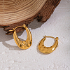 Oval 304 Stainless Steel Hoop Earrings PG1379-4