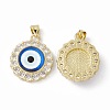 Rack Plating Brass Micro Pave Clear Cubic Zirconia Pendants ZIRC-C041-38G-2