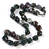 Natural Indian Agate Nuggets Beaded Necklaces for Women Men NJEW-K388-01T-1