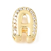 Brass Micro Pave Clear Cubic Zirconia Initial Spacer Bars KK-E802-34G-A-1