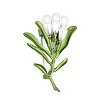 Electroplate Flower Shape Alloy & Imitation Pearl Lapel Pins for Backpack Clothes JEWB-B037-01A-2