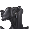 304 Stainless Steel Blue Spot Jasper Column Hoop Earrings EJEW-JE06791-03-3