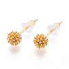 Brass Stud Earrings KK-T077-26G-1