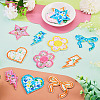 8 Bags 4 Colors  Polyester Embroider Self-adhesion Thread Iron on/Sew On Patches PATC-TA0001-51-6