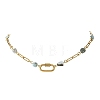 Natural Mixed Stone Nuggets Beaded Chain Necklaces NJEW-JN06508-4