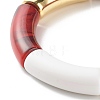 Curved Tube Beads Stretch Bracelet for Girl Women BJEW-JB06941-03-5