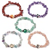 Natural & Synthetic Mixed Gemstone Chips Beads Stretch Bracelets BJEW-JB11245-2