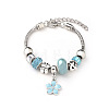 European Style Zinc Alloy Enamel & 201 Stainless Steel & Plastic & Rhinestone Charm Bracelets FS-WG22A2C-01-1