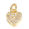 Brass Micro Pave Cubic Zirconia Charms X-ZIRC-P060-41G-1