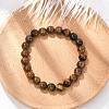 Natural Tiger Eye Beaded Stretch Bracelets X-BJEW-F203-04-1