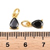 Brass Pave Cubic Zirconia Charms KK-K340-51G-04-3