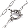 304 Stainless Steel Paperclip Chain Bracelets BJEW-O186-02P-2