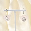 Natural Rose Quartz & 304 Stainless Steel Hoop Earrings for Women EJEW-G475-01P-07-2