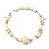 Natural Freshwater Shell & Gemstone & Synthetic Turquoise & Non-magnetic Hematite Beads Stretch Bracelets for Women BJEW-JB13810-5