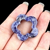 Natural Sodalite Hollow Flower Pendants PW-WG95796-09-1