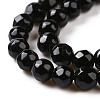 Natural Black Onyx Beads Strands G-E203-01-4