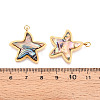 304 Stainless Steel Pave Natural Paua Shell Pendants STAS-N115-22B-G-3