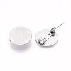 304 Stainless Steel Brooch Cabochon Settings STAS-E547-08I-P-1