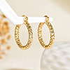 Brass Textured Rectangle Hoop Earrings TU9536-4-1