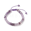 Adjustable Natural Amethyst Braided Bead Bracelets BJEW-F369-A18-1