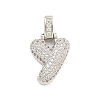 Brass Micro Pave Clear Cubic Zirconia Pendants KK-B099-01P-Y-1