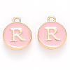 Golden Plated Alloy Enamel Charms ENAM-S118-07R-1