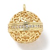 Rack Plating Brass Micro Pave Clear Cubic Zirconia Pendants KK-L224-005G-1