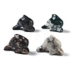 Natural Mixed Gemstone Carved Dolphin Figurines DJEW-M015-09-1