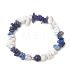 3Pcs Natural Lapis Lazuli & Synthetic Howlite Chip Beaded Stretch Bracelets for Women BJEW-JB12959-3
