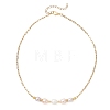 Natural Pearl Rice Beaded Necklaces with 304 Stainless Steel Paperclip Chains NJEW-JN05977-02-3