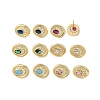 Brass Micro Pave Cubic Zirconia Stud Earrings EJEW-G471-13G-2