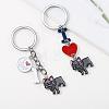 WEWAYSMILE 2 pcs Dog Keychain Car Keychain Pet Pendant Key-Ring Lovely Dog Key-ring Portable Metal Keychain Gift for Pet Lover Birthday Puppy Theme Party Supplies (Black Bulldog) JX793A-3