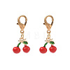Brass Enamel Pendant Decorations HJEW-YW00573-02-1