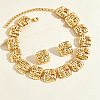 Iron Stud Earring & Necklaces for Women WG8683E-01-4