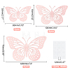 SUPERFINDINGS 4 Set 3D Butterfly Paper Mirror Wall Stickers DIY-FH0002-96-6