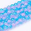 Spray Painted Crackle Glass Beads Strands CCG-Q001-6mm-19-2