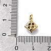 Rhombus Brass with Glass Charms KK-G525-02G-02-3