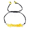 Natural Citrine Braided Bead Bracelets PW-WG14195-07-1