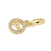 Mother's Day Brass Micro Pave Clear Cubic Zirconia Ring with Word MOM European Dangle Charms KK-P293-32G-2