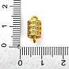 Brass Micro Pave Clear Cubic Zirconia Hollow Column Connector Charms KK-A230-05D-G-3