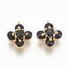 Brass Cubic Zirconia Charms ZIRC-Q002-152G-01-1