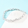Platinum Tone Brass Micro Pave Cubic Zirconia Tennis Bracelets BJEW-B160-04P-05-4