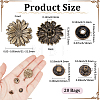 20 Bags Flower Alloy Snap Buttons BUTT-CY0001-36-2