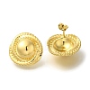 PVD Vacuum Plating 304 Stainless Steel Flat Round Stud Earrings for Women EJEW-S227-61G-1