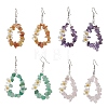 Flower 304 Stainless Steel Dangle Earrings EJEW-JE06802-3