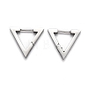 Tarnish Resistant 304 Stainless Steel Triangle Huggie Hoop Earrings STAS-J033-02C-P-2